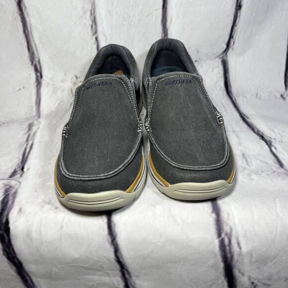 Men’s Skechers Vintage Wash Relaxed Loafer 64109 BLK Size 9 US New No Box main image 7